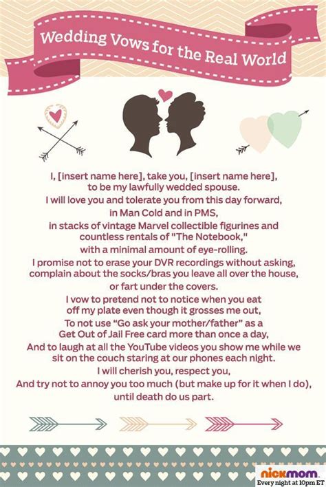 Vows For The Real World Weding Funny Wedding Vows Wedding Ceremony Readings Wedding Humor