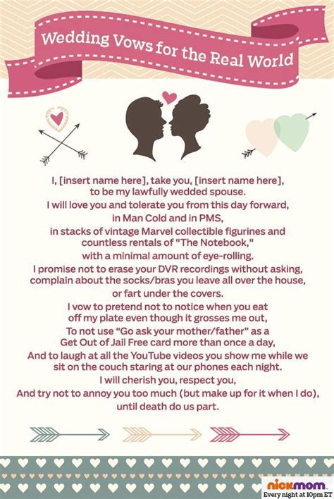 vows for the real world weding funny wedding vows wedding ceremony readings wedding humor