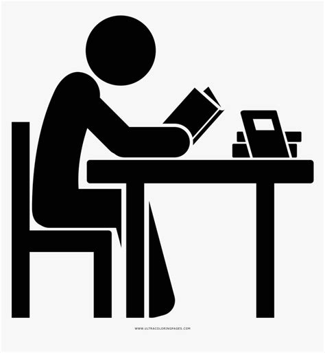 Transparent Study Icon Png Drawing Of Someone Studying Png Download