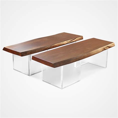 Clear + acrylic coffee tables. Twin Wood and Acrylic Coffee Table - Rotsen Furniture