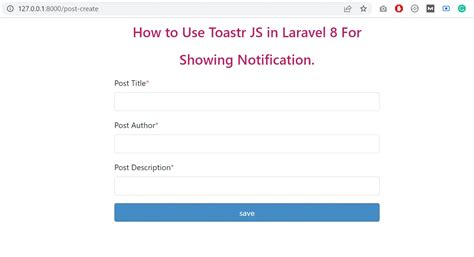 How To Use Toastr Js In Laravel 8 Example Toastr Notification 8bityard