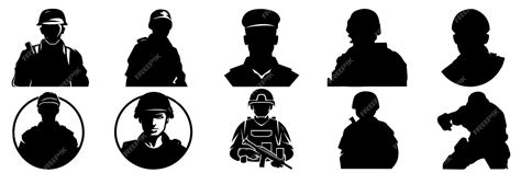 Premium Vector Soldier Silhouettes Set Large Pack Of Vector