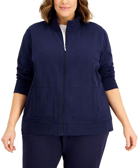 Karen Scott Plus Size French Terry Knit Jacket Created For Macys Macys