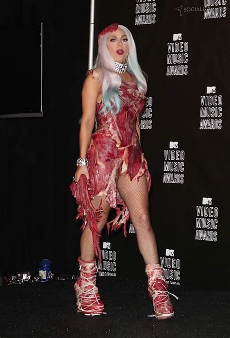 Most Scandalous Dresses In Red Carpet History Designerzcentral Blog Lady Gaga Meat Dress