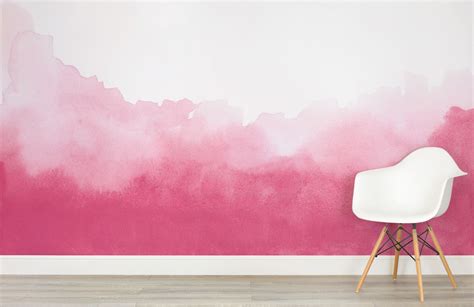 Pink Blend Watercolor Wallpaper Mural Hovia Wall Paint Designs