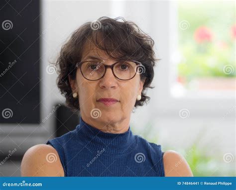 Portrait Of A Mature Woman With Glasses Stock Image Image Of Portrait