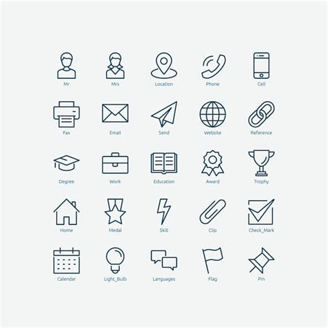 Resume Icons In Vector And Png Resume Icons Resume Icon Set