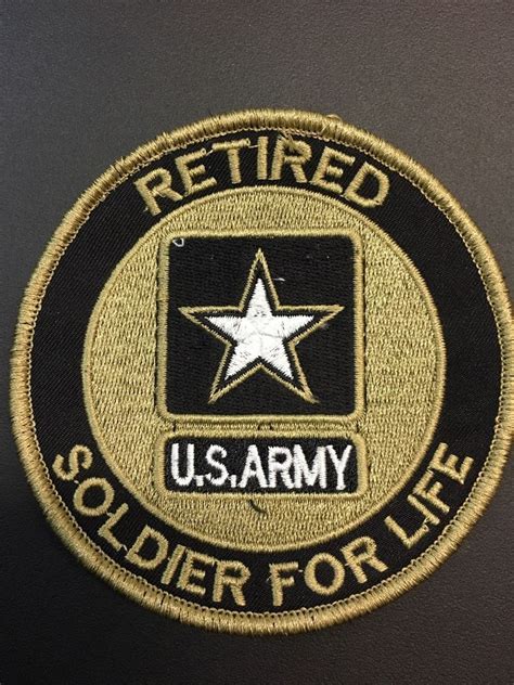 Us Army Retired Soldier For Life Large Patch Embroidered Army Veteran