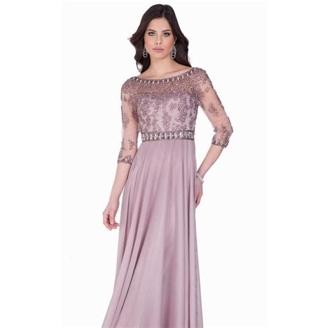 Mauve Beaded Chiffon Gown By Terani Couture Evening Color Your Classy