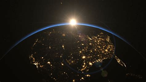 Sunrise Over Usa The United States From Space Clip