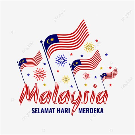 Hari Merdeka Malaysia Independence Day With Waving Flag And Firework