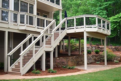 Browse cool stair railing designs that are also budget friendly and easy to furthermore, stair railings and railing decorations are an easy way of making your house look bright and joyful. Deck Pictures Deck Photos Custom Decks Georgia Composite ...