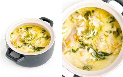 50g ikan bilis (dried anchovies) 300g spinach (bayam) 1 egg 2 cloves garlic (minced) 500ml filtered water salt and pepper (to taste) healthy cooking oil of your choice (olive oil is a. Creamy Chicken Egg Drop Soup With Spinach (Healthy Keto ...