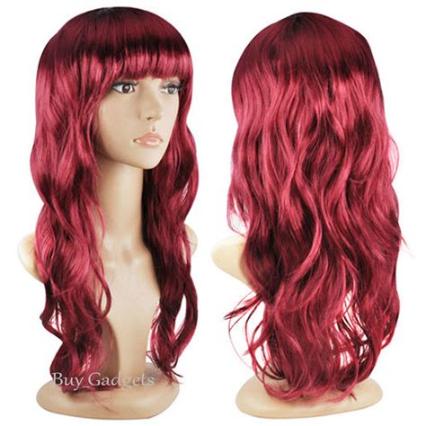 Womens Ladies Long Wavy Curly Fancy Dress Cosplay Wigs Pop Party