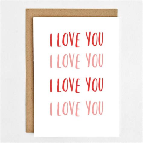 I Love You Valentine Card Printable Greeting Card Printable Etsy