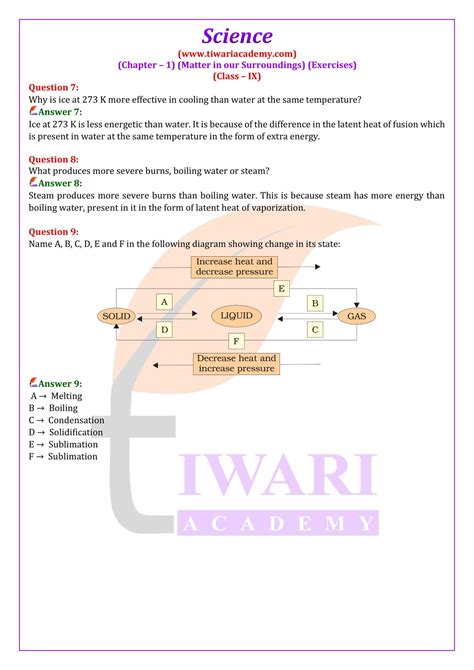 Ncert Solutions Class 9 Science Chapter 1 Matter In Our Surroundings