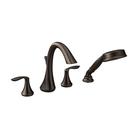 The berwick deck mount tub filler is sleek and elegant, from its precisely arched spout to its gently curved lever handles. Standard Plumbing Supply - Product: Moen Eva T944ORB Oil ...
