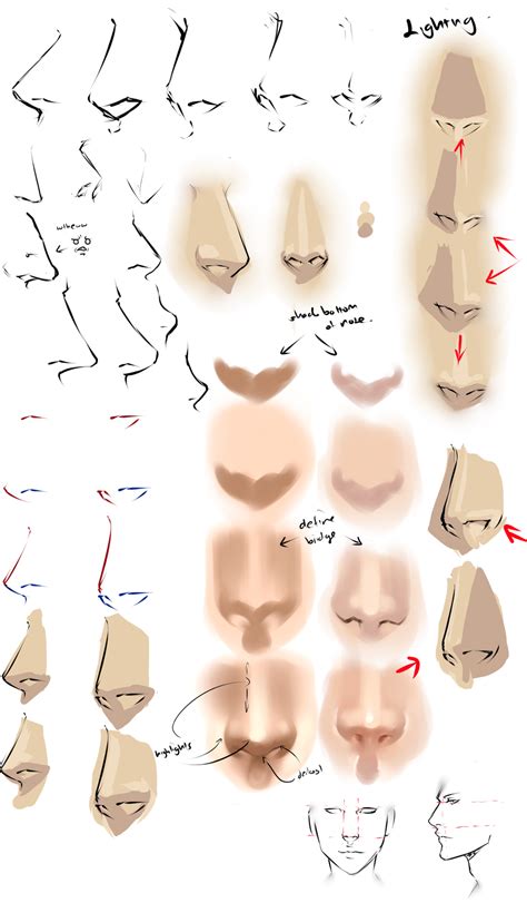 Nose shading referance | Nose drawing, Anime nose, Drawing tutorial gambar png