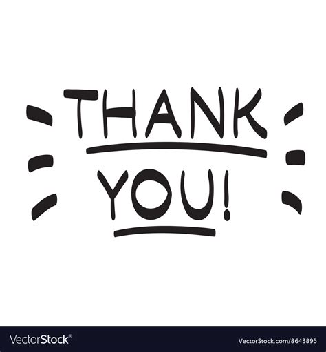 Thank You Hand Drawn Scribble Icon Symbol Vector Image