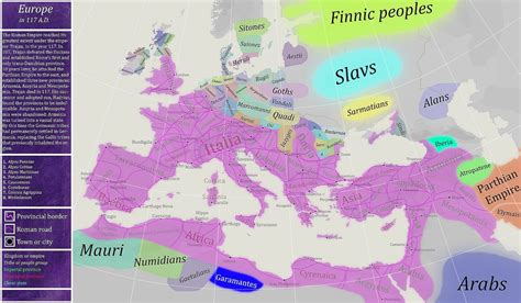 Roman Empire At Its Greatest Extent Under Trajan In 117 Ad Roman
