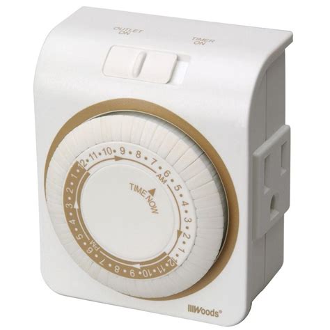 Woods 24 Hour Indoor Mechanical Lamp And Appliance Timer 3 Conductor