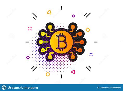 Bitcoin System Icon Cryptocurrency Scheme Sign Vector Stock Vector