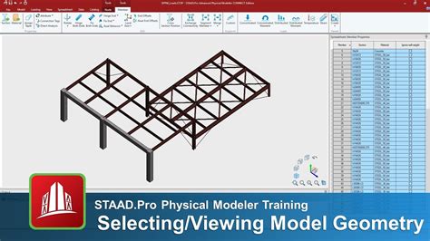 Selecting And Viewing Model Geometry In The Staadpro Physical Modeler