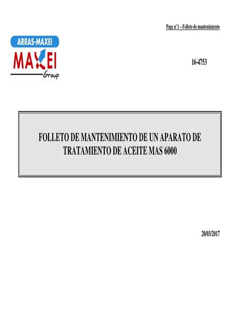 Folleto De Mantenimiento 4753 Pdf Ingeniería Mecánica Bienes Manufacturados