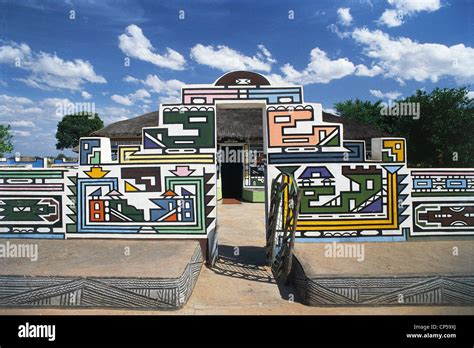 South Africa Ndebele Village Detail Of The Kwa Ndebele Stock Photo