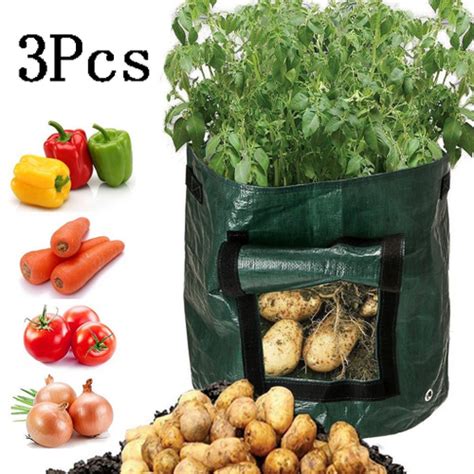 Diy Potato Grow Planter Pe Pano 3Pcs Plantio Container Bag Thicken