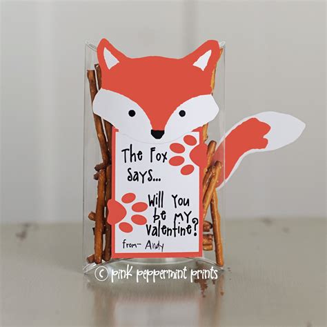 Free Printable Valentine What Does The Fox Say — Pink Peppermint Design