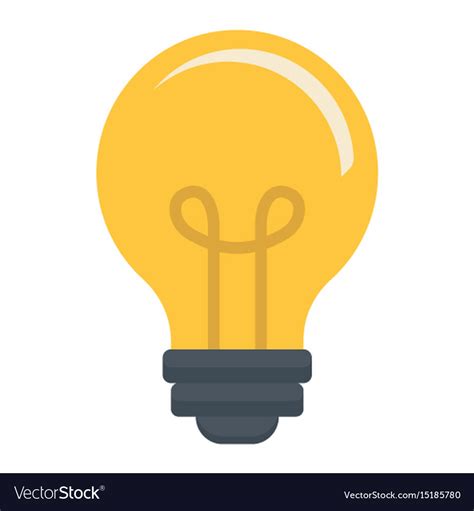 Light Bulb Flat Icon Lamp And Idea Light Vector Image