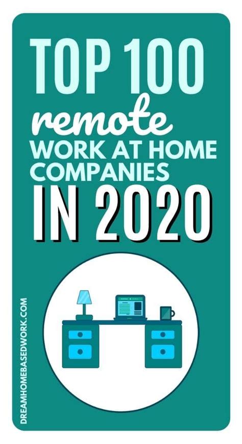 Top 100 Remote Work At Home Companies With Online Jobs In 2020 In 2020