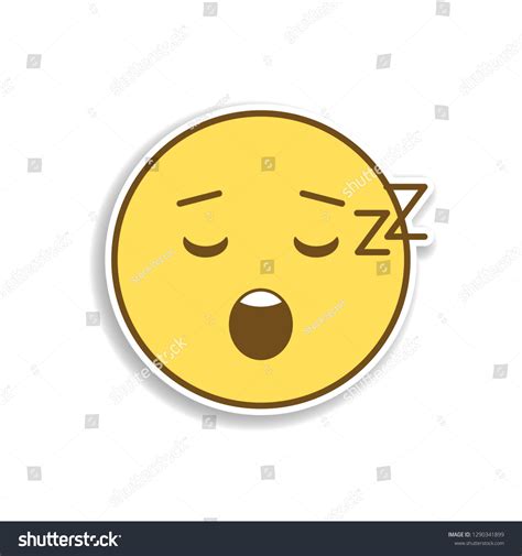 Asleep Colored Emoji Sticker Icon Element Stock Vector Royalty Free