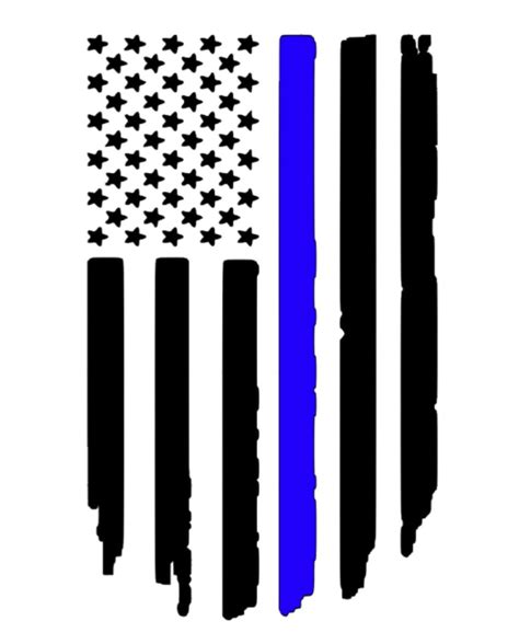 Thin Blue Line Distressed American Flag Vinyl Decal Back The Etsy