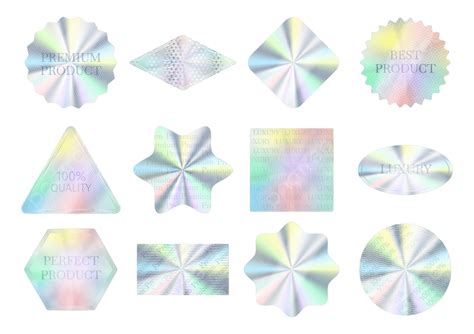 Hologram Sticker Vector Png Images Holographic Quality Stickers