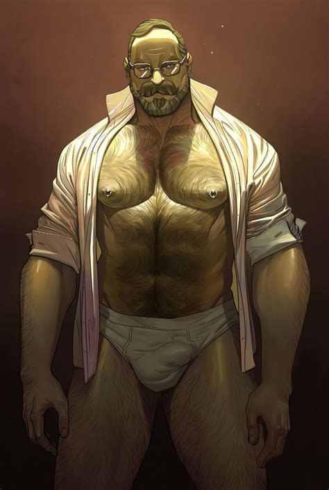 Rule 34 Bara Bulge Crotch Glasses Hairy Chest Human Male Male Only Muscles Muscular Mustache