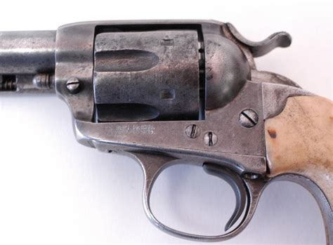 Colt Bisley 44 40 Caliber Revolver With Stag Grips Manufactured 1903