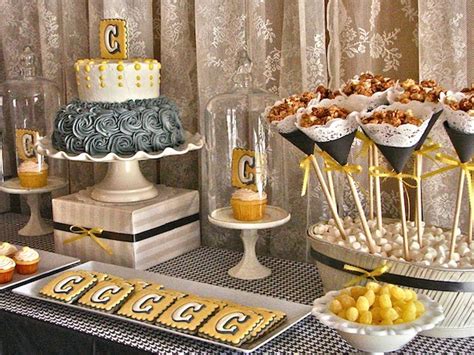 Grey + Yellow Dessert Table from Oh Sugar Events