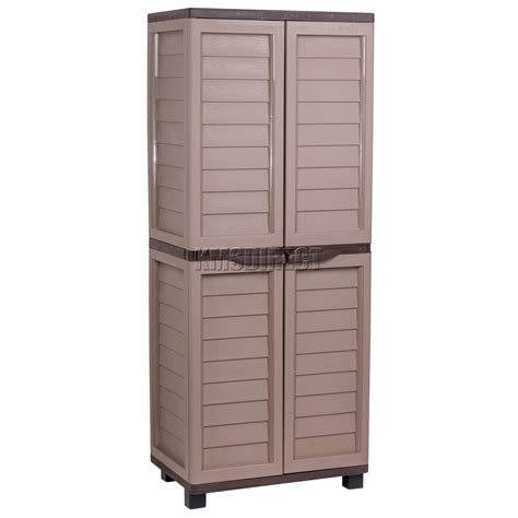 Starplast Outdoor Plastic Garden Utility Cabinet With Partition Storage