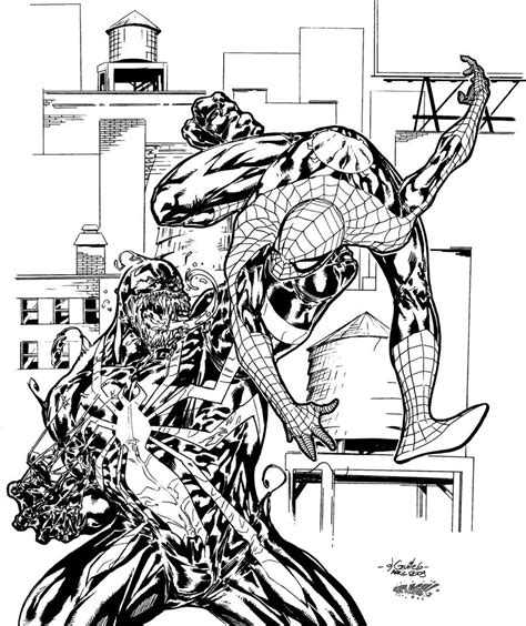 Spiderman And Venom Coloring Page Coloring Home