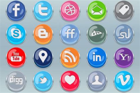 Bright Social Media Buttons — Stock Vector © Karlos1991 17466451