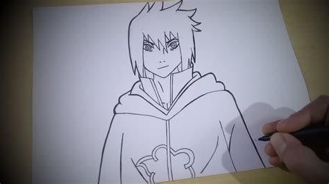 Como Desenhar O Sasuke Da Akatsuki Passo A Passo Youtube