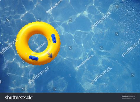 Yellow Pool Float Pool Ring In Cool Blue Refreshing Blue Pool Room