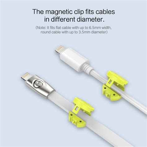 Rock M2 Mini Magnetic Cable Clip Wire Organizer Flat Data Cable Holder