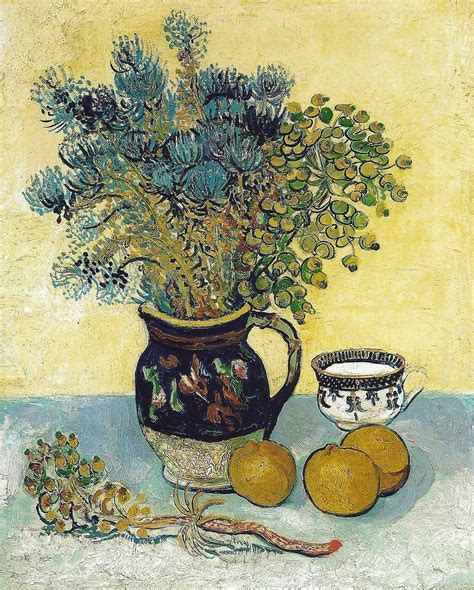 Vincent Majolica Jug With Wild Flowers Van Gogh Art Van Gogh Still