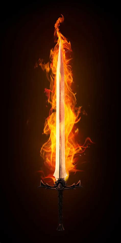 Fire Sword Weapon Fire Sword 1080x2340 Desktop And Mobile Wallpaper