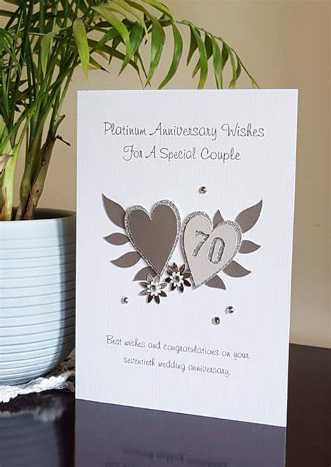 Platinum 70th Wedding Anniversary Card For A Special Etsy