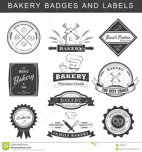 Set Of Vintage Retro Bakery Logo Badges And Labels Stock Vector