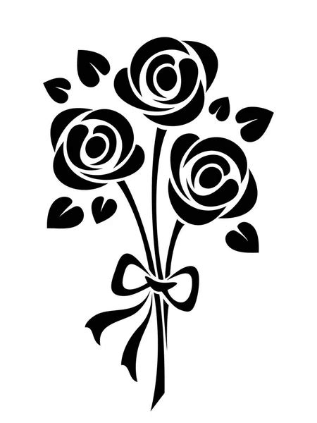 Black Silhouette Of Rose Vector Illustration — Stock Vector © Naddya